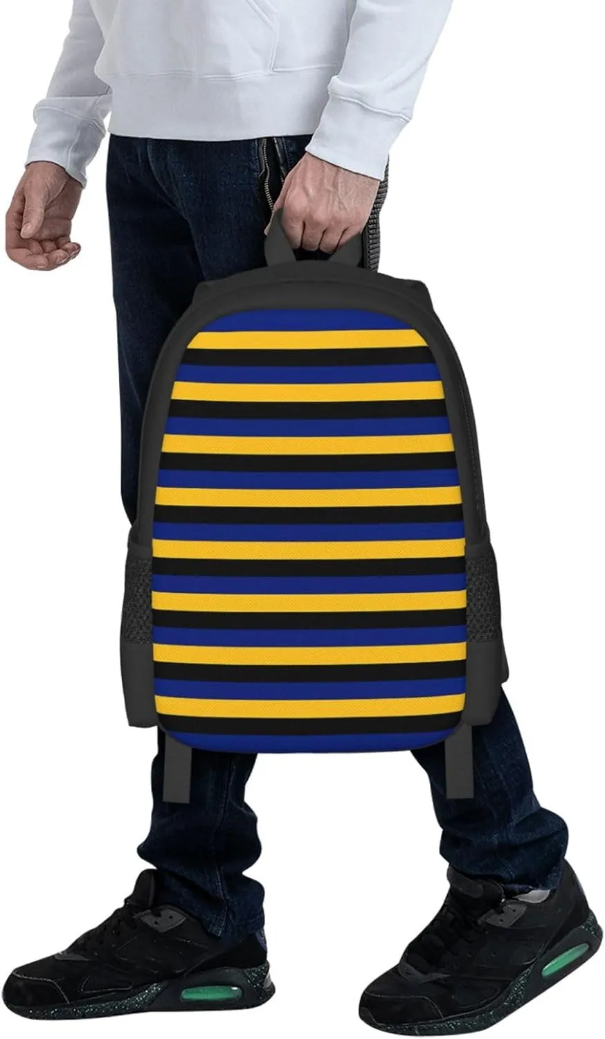Barbados Flag Stripes Casual Backpacks Large Capacity Backpack Laptop Rucksack Sport Daypack Commuter Bags with Adjustable Strap for Traveling Camping