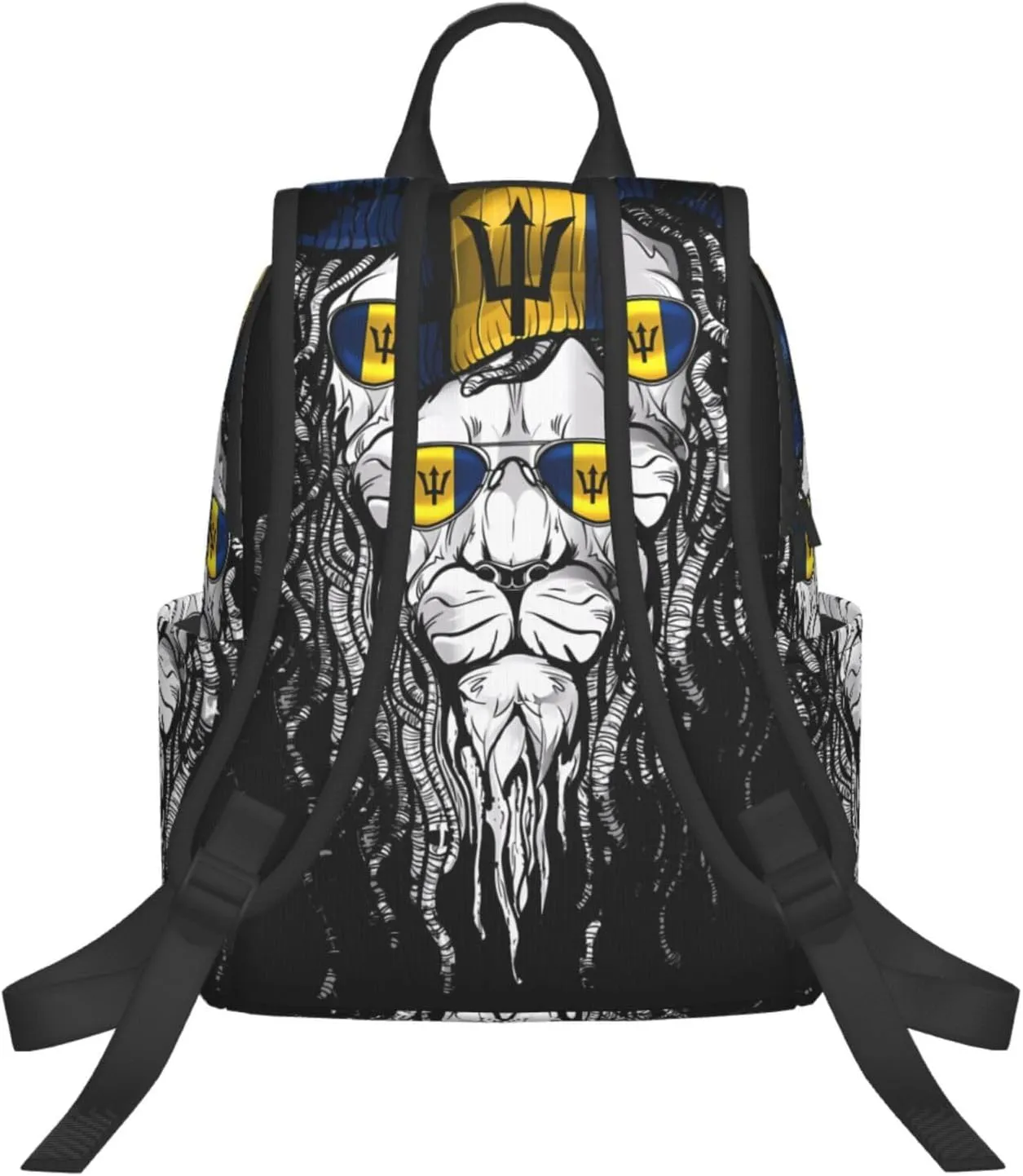Barbados Lion Flag Travel Backpacks Casual Laptop Backpack Sport Rucksack Large Capacity Daypack Multi-Pockets Adjustable Strap Bag for Working Hiking