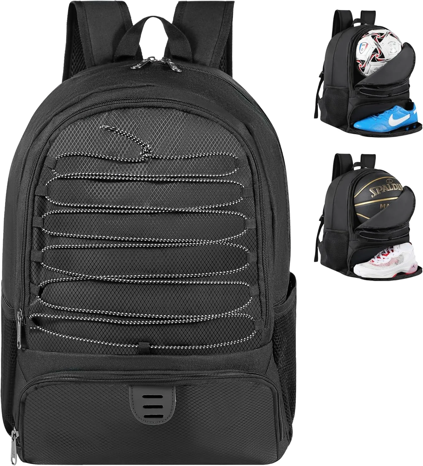 Basketball Bag Backpack for Men Women with Ball & Shoes Compartment 30L Capacity Lightweight Breathable Boys Girls Soccer Ball Bag Backpack Fit Volleyball Football Sports Travel School Gym