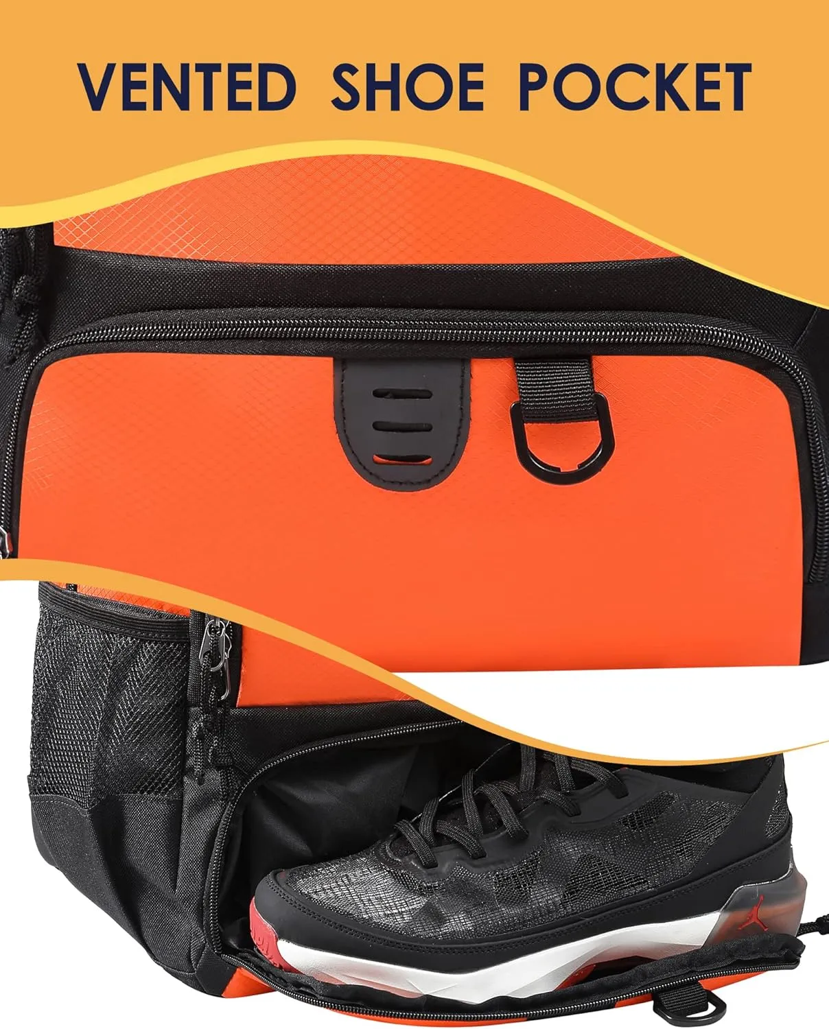 Basketball Bag Backpack for Men Women with Ball & Shoes Compartment 30L Capacity Lightweight Breathable Boys Girls Soccer Ball Bag Backpack Fit Volleyball Football Sports Travel School Gym