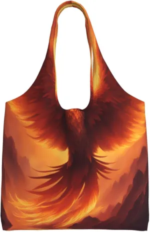 beautiful phoenix Printed Single Shoulder Commuter Canvas Bag, Grocery Shopping Bag, Daily Use Canvas Bag