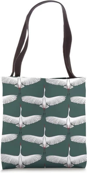 Beautiful white Crane Print Tote Bag