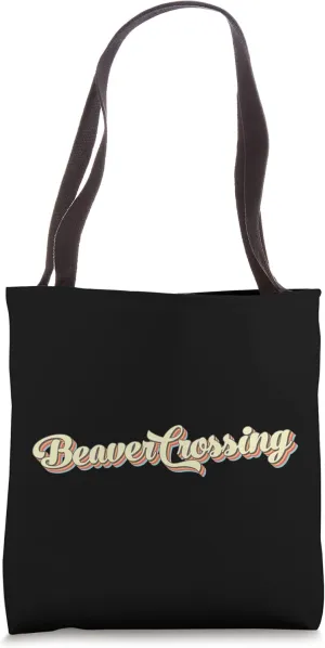 Beaver Crossing TShirt Retro Art Baseball Font Vintage Tote Bag