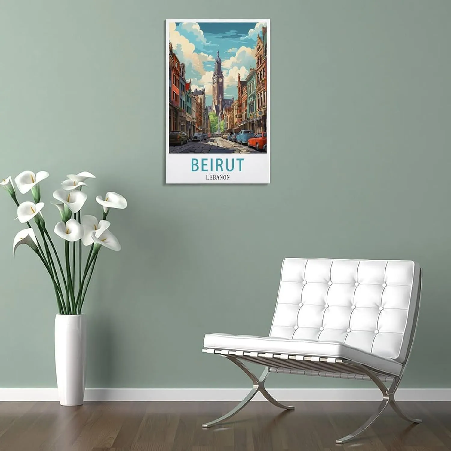Beirut Lebanon Travel Poster Print Canvas Wall Art for Bedroom Living Room HD Print Posters 16x24inch(40x60cm)