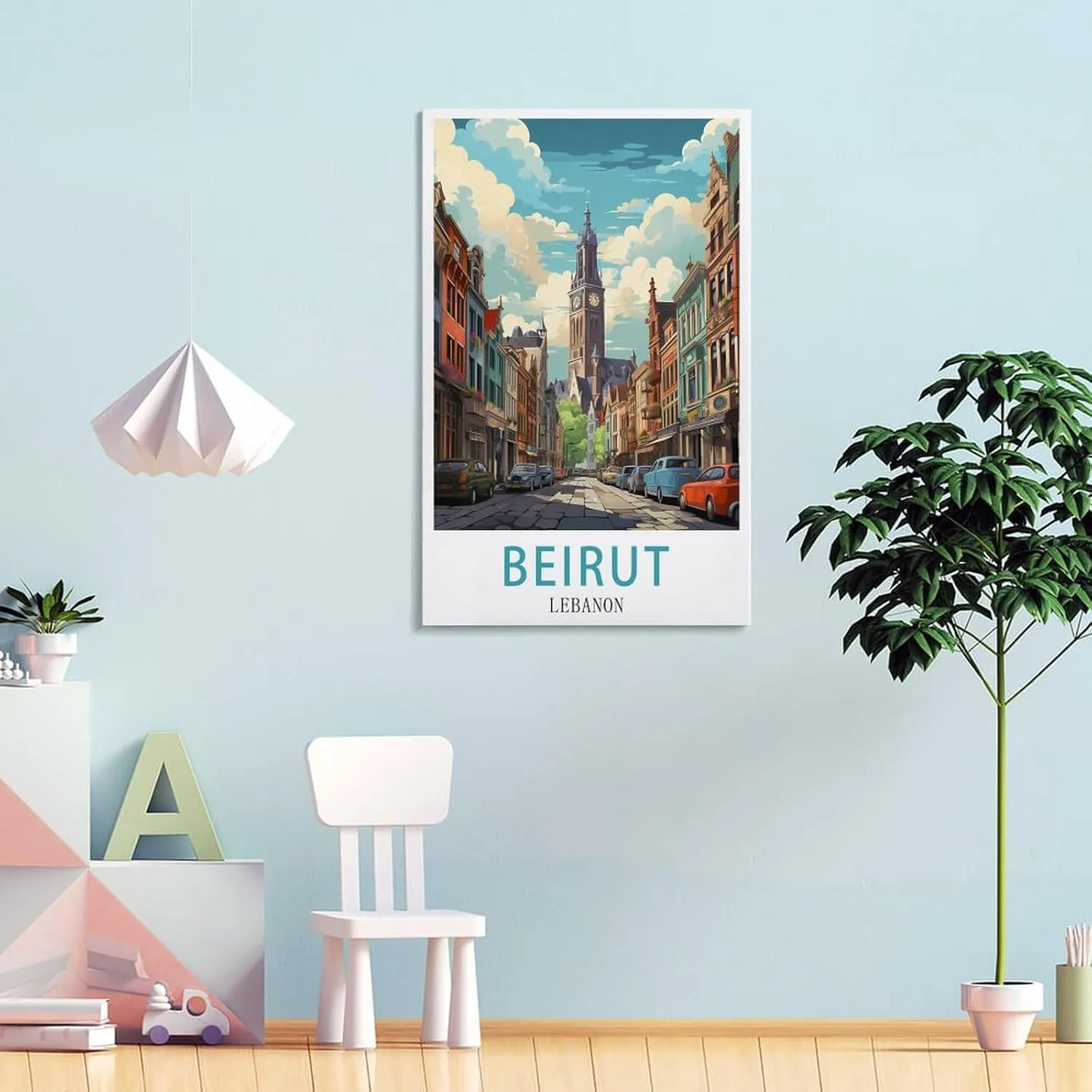 Beirut Lebanon Travel Poster Print Canvas Wall Art for Bedroom Living Room HD Print Posters 16x24inch(40x60cm)