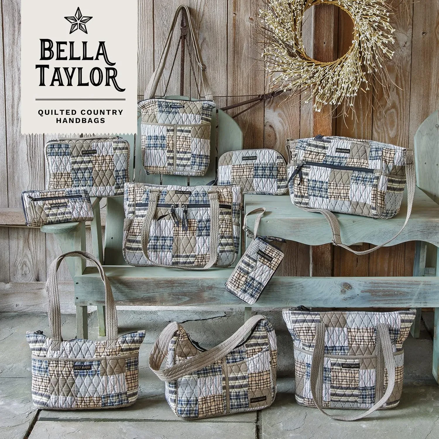 Bella Taylor Everyday Tote | Lightweight Quilted Fabric Handbags for Women