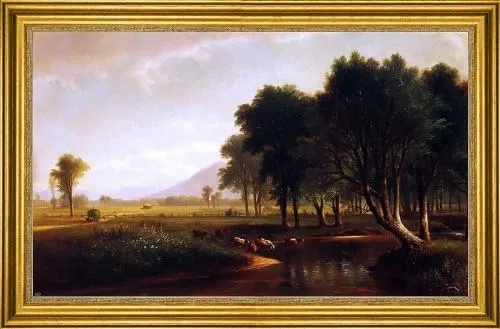 Benjamin Champney Artist Brook North Conway New Hampshire - 16" x 24" Premium Canvas Print with Gold Frame
