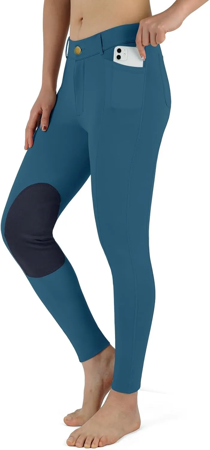 beroy Horse Riding -Pants Women Equestrian-Breeches - Ladies Training Horseback Riding Tights Full Seat Silicone Pockets