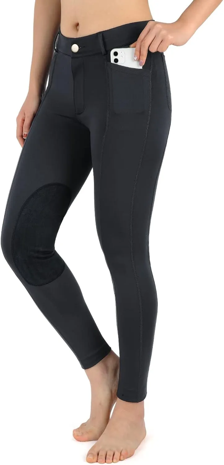 beroy Horse Riding -Pants Women Equestrian-Breeches - Ladies Training Horseback Riding Tights Full Seat Silicone Pockets