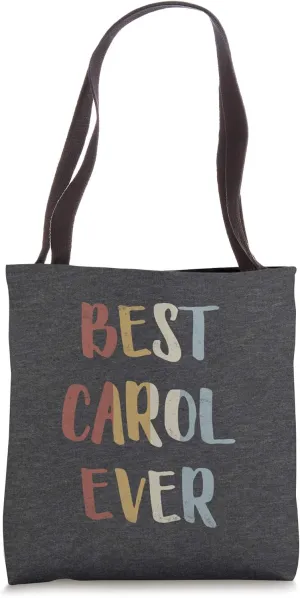 Best Carol Ever Retro Vintage Name Gift Dark Heather Gray Tote Bag