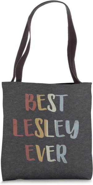 Best Lesley Ever Retro Vintage Name Gift Dark Heather Gray Tote Bag