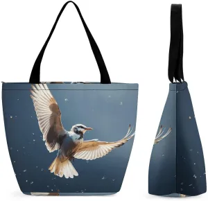 Bird Migration Bag for Women Tote Bag with Zipper Handbag for Travel Work Grocery Bag Shopping Bag