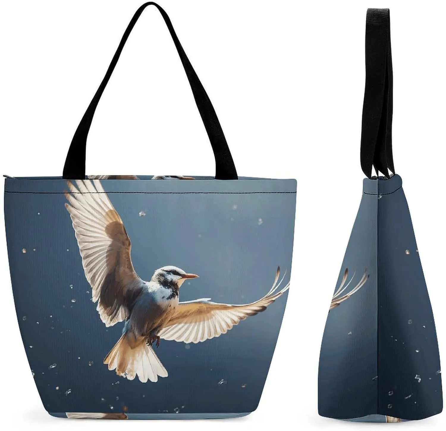 Bird Migration Bag for Women Tote Bag with Zipper Handbag for Travel Work Grocery Bag Shopping Bag