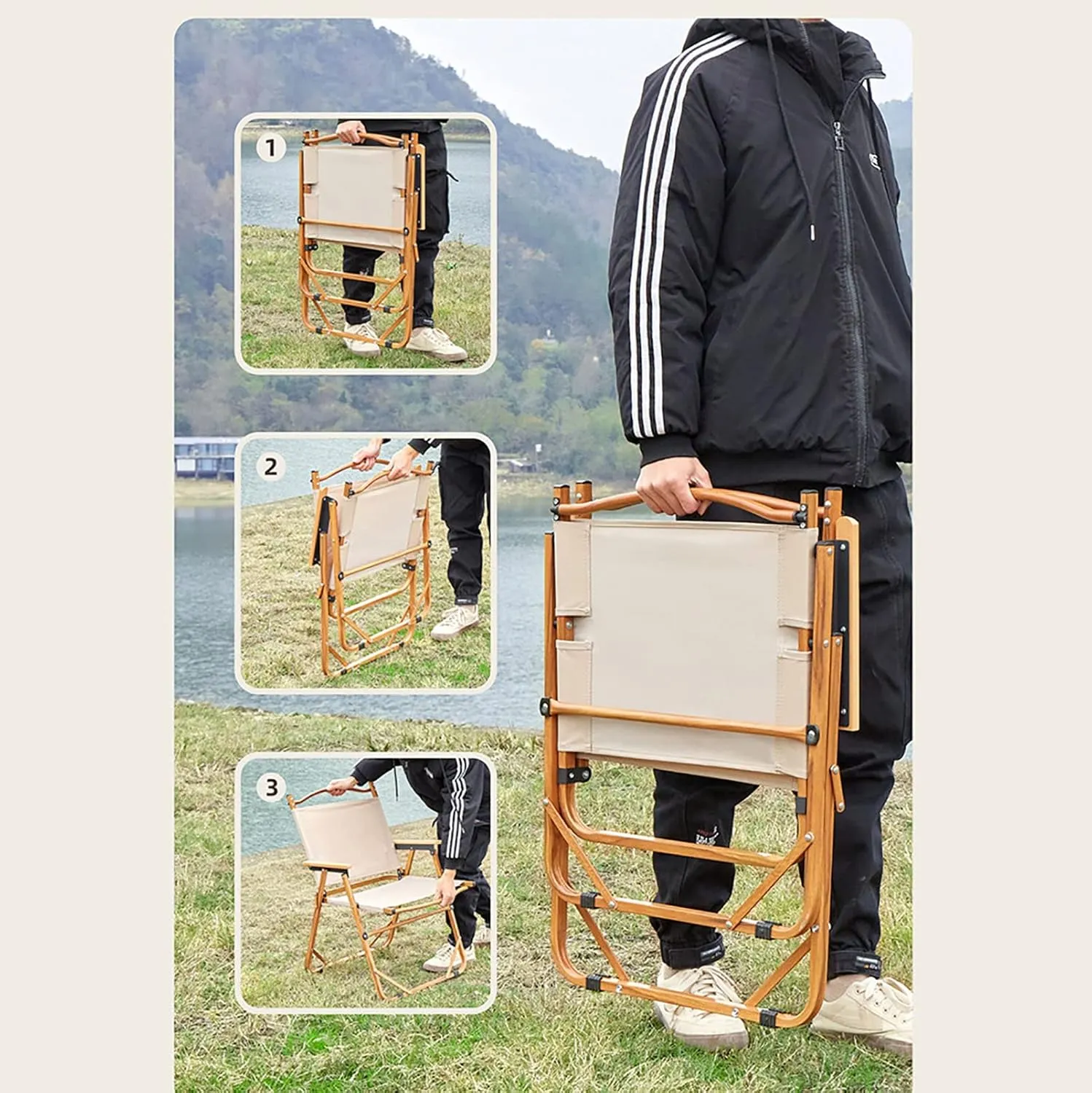 BK&MF Folding Outdoor Camping Chair,Comfortable Portable Beach Camp Chair Durable Reclining Folding Chair Beach Camp Chair for Outdoor Yard Porch,B,78x51x50cm(31x20x20inch)