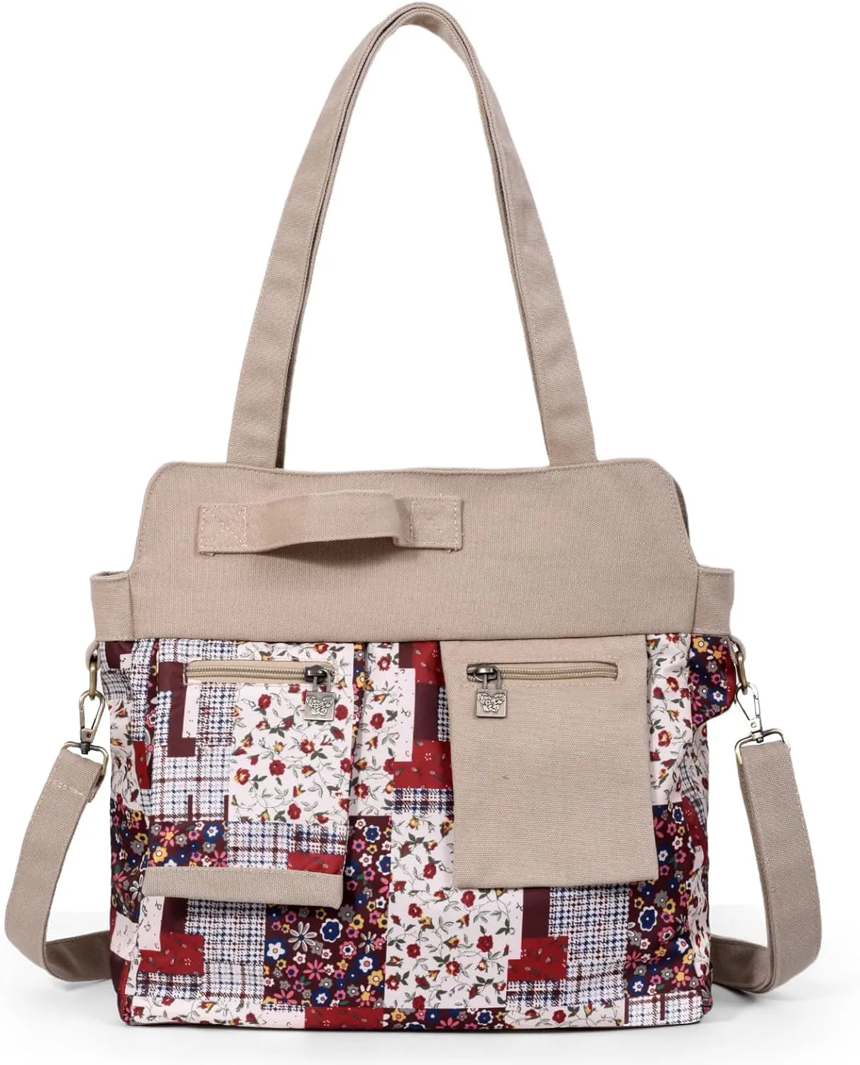 Black Butterfly boho series Large capacity canvas Personalized printing crossbody sling backpack， women tote handbags