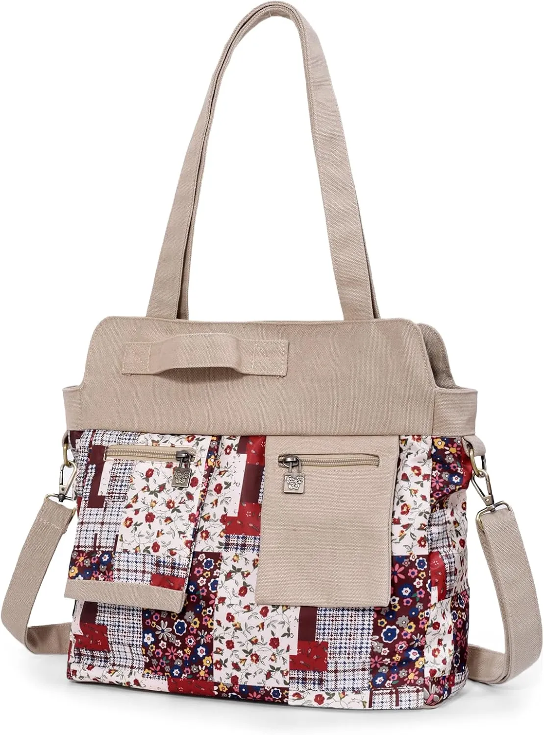 Black Butterfly boho series Large capacity canvas Personalized printing crossbody sling backpack， women tote handbags