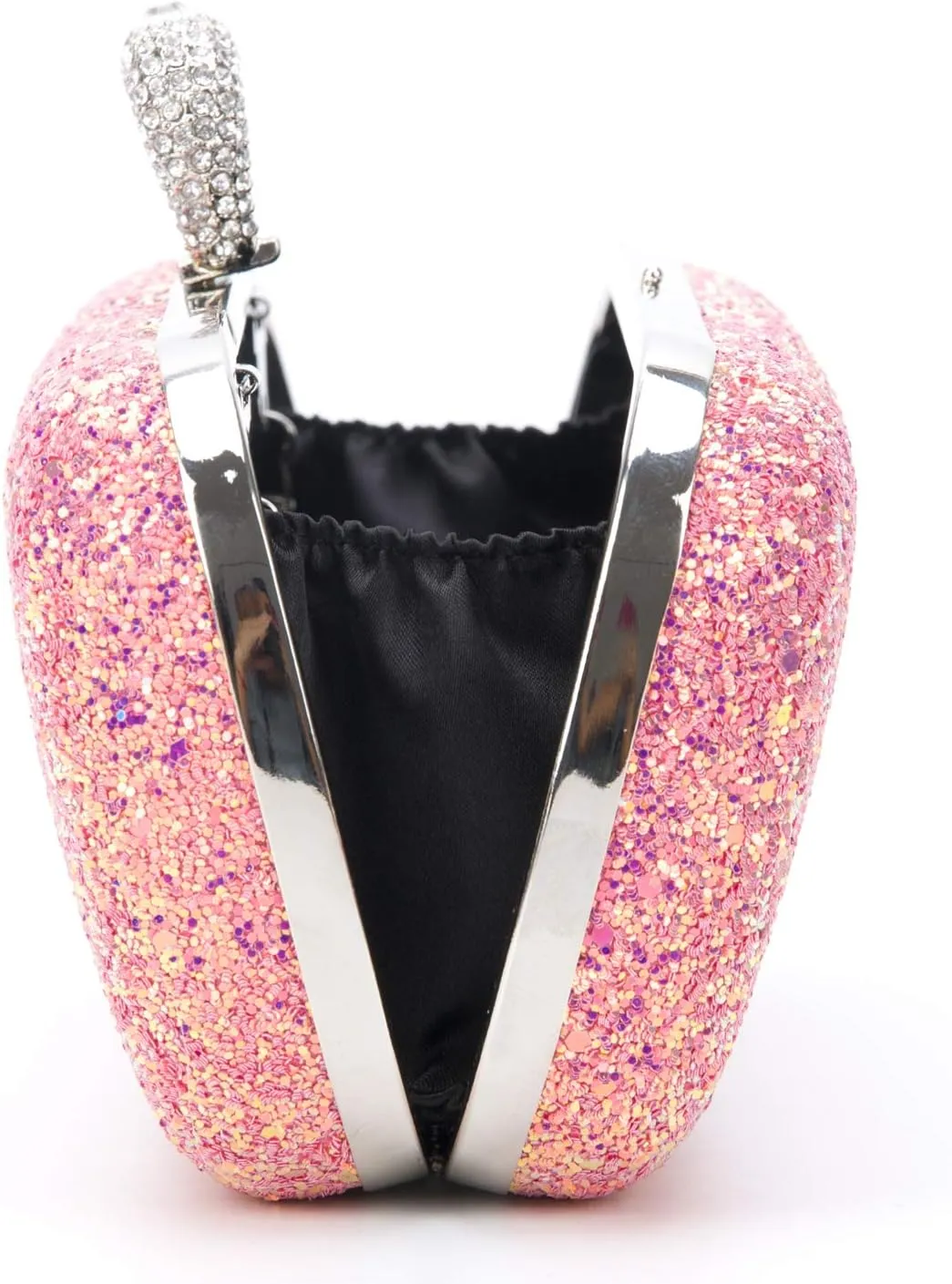 Black Pink Evening Bags Glitter And Clutches for Women Dance Wedding Party With Two Chain Strap