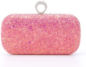 Black Pink Evening Bags Glitter And Clutches for Women Dance Wedding Party With Two Chain Strap