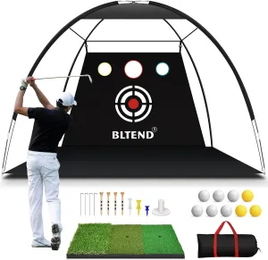 Bltend Golf Practice Net - 10x7ft Driving Real Golf Balls, Hitting Training Net for Indoor/Outdoor Use