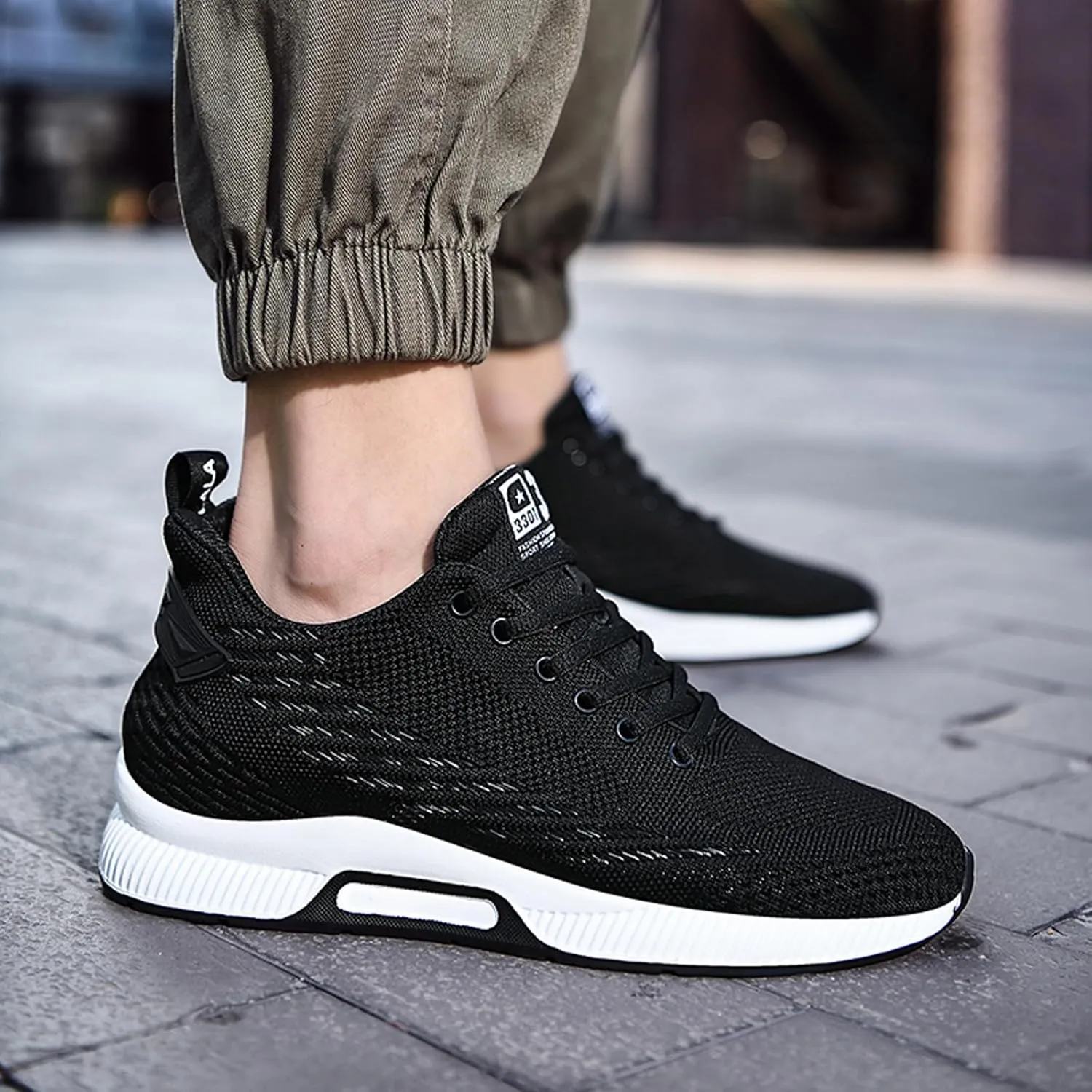 BMINFEE Men's Height Increasing Shoes Taller Elevator Height Boosting Mesh Breathable Outdoor Elevator Shoes for Men
