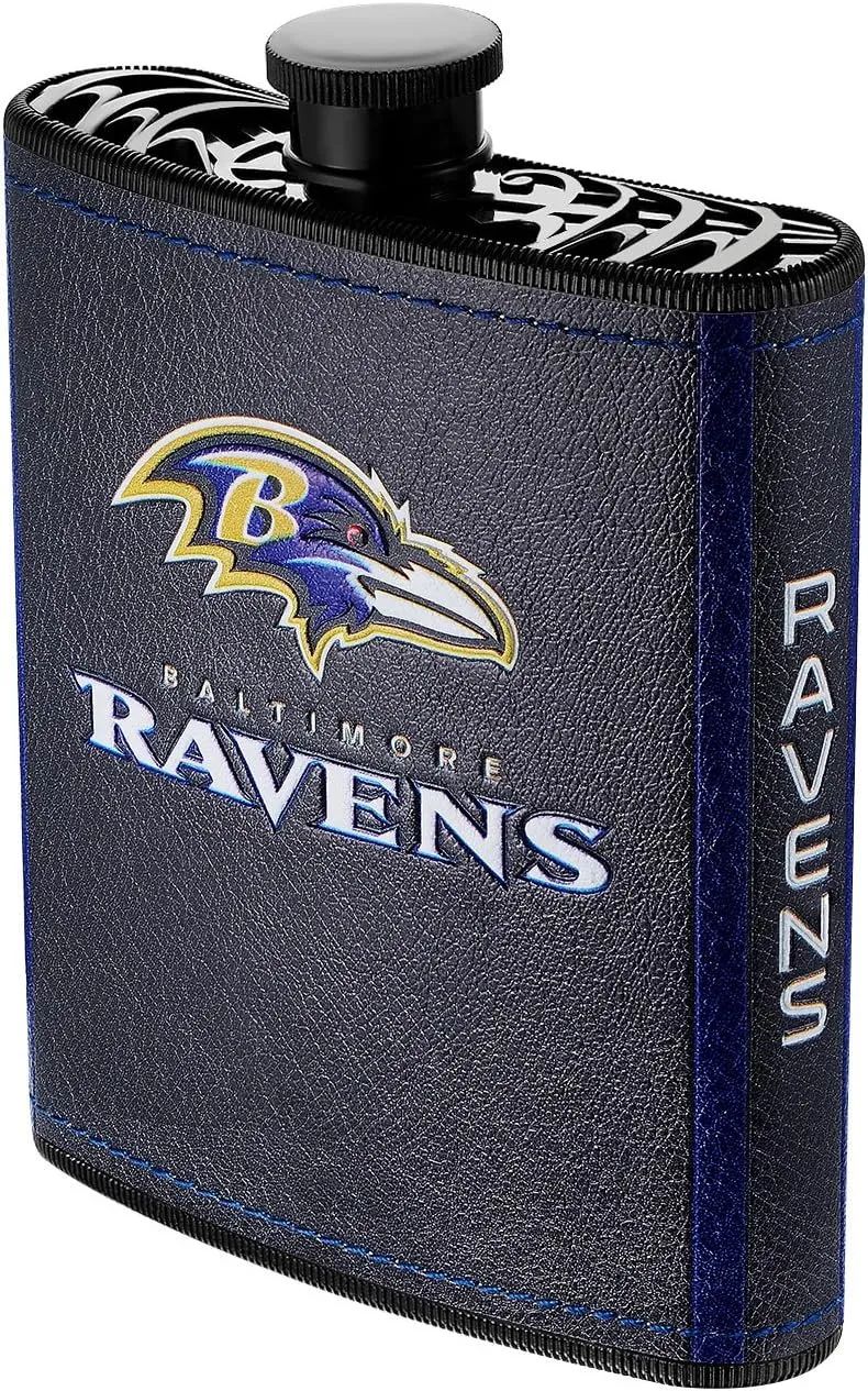 Boelter Brands NFL Baltimore Ravens Plastic Hip Flask, 7-Ounce