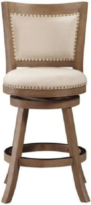 Boraam Melrose Counter Stool, 24-Inch, 1-Pack, Driftwood Wire-Brush and Ivory