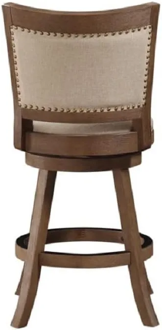Boraam Melrose Counter Stool, 24-Inch, 1-Pack, Driftwood Wire-Brush and Ivory