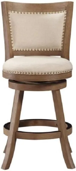 Boraam Melrose Counter Stool, 24-Inch, 1-Pack, Driftwood Wire-Brush and Ivory