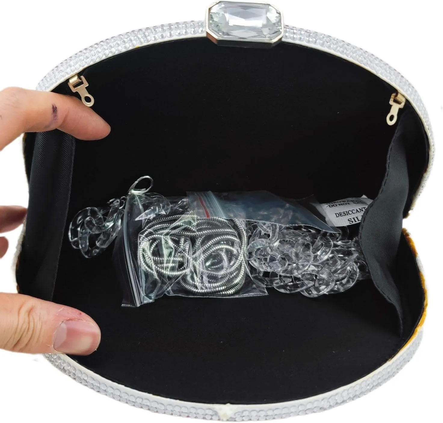 Boutique De FGG Retro Crystal Clutch Purses for Women Luxury Rhinestone Evening Bag Novelty Formal Party Clutch Handbag,Mini