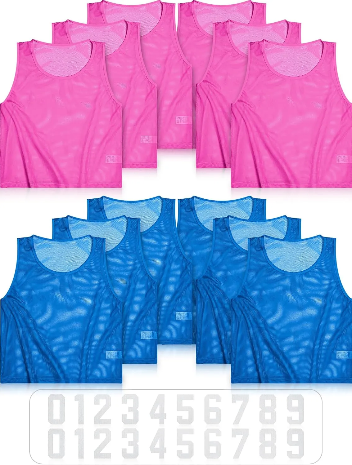 Boyiee Pinnies Scrimmage Vests, Nylon Mesh Team Practice Jersey Youth Pinnies for Sports Basketball Soccer Football