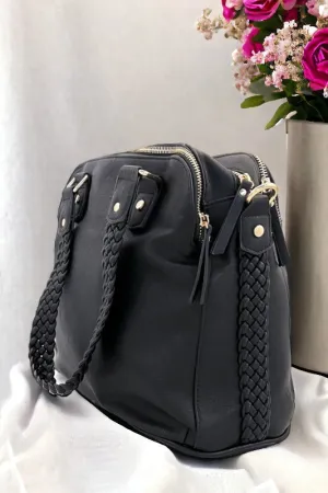Braided Strap Multi-compartment Satchel