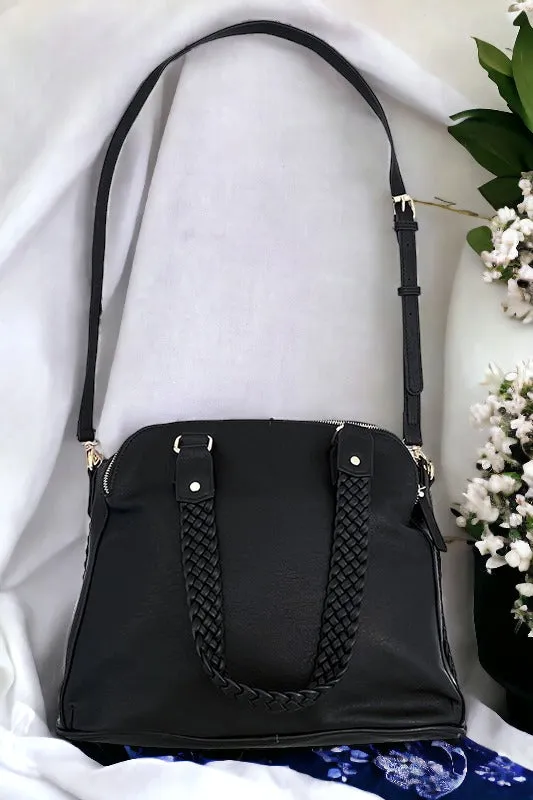 Braided Strap Multi-compartment Satchel