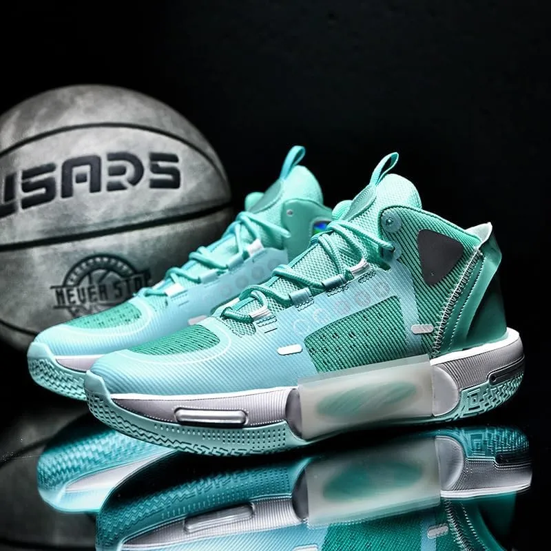 Breathable Hollow mesh Basketball Shoes Rubber Sole high Elasticity