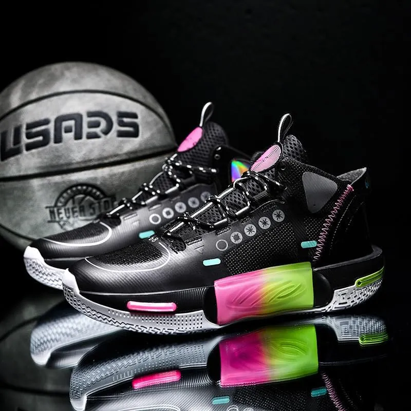 Breathable Hollow mesh Basketball Shoes Rubber Sole high Elasticity