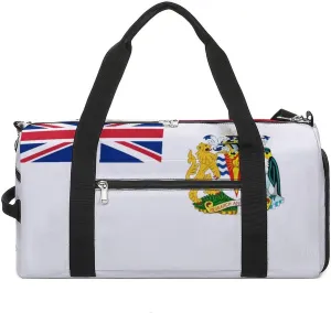 British Antarctic Territory Flag Gym Duffel for Boys Girls with Waterproof Shoe Compartment Tote