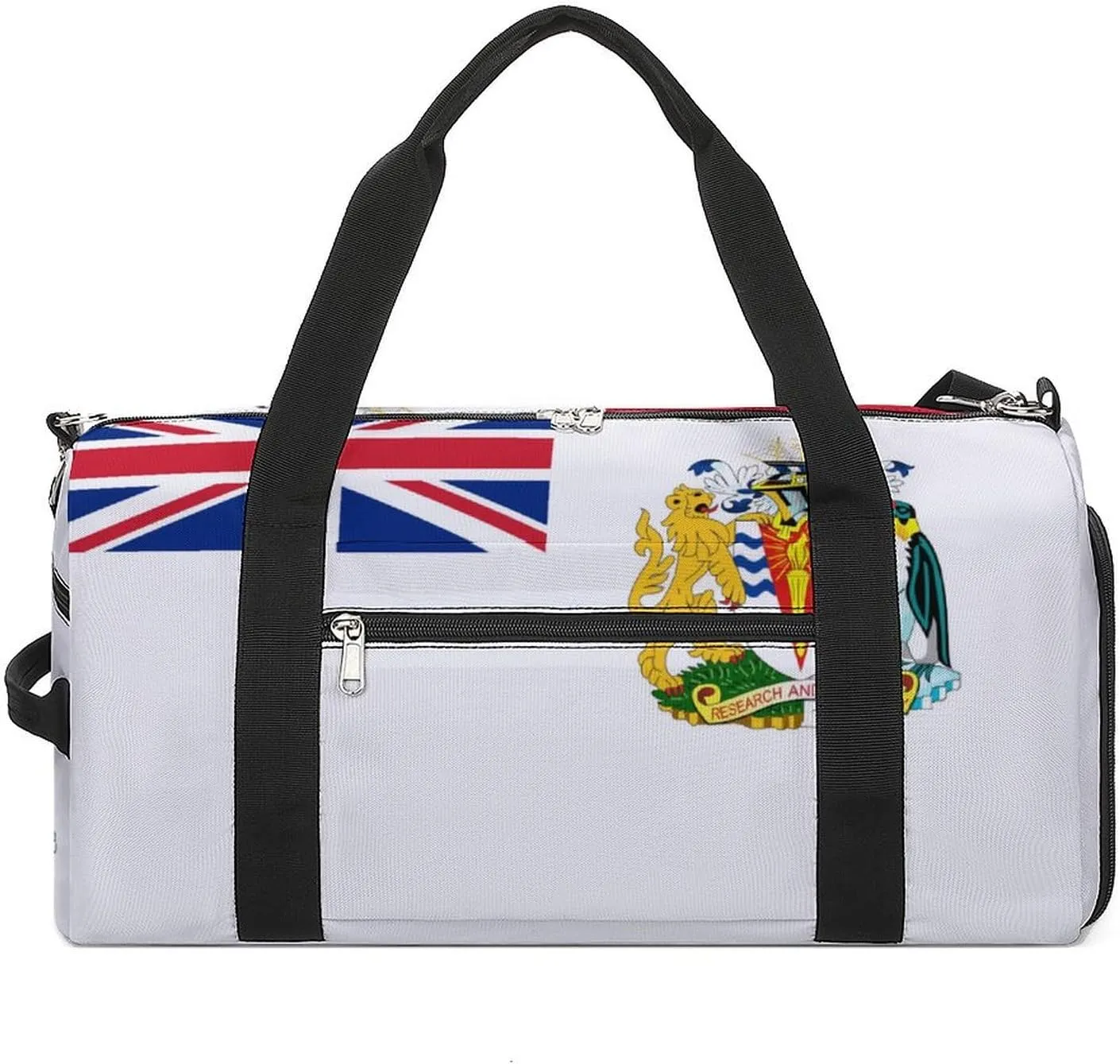 British Antarctic Territory Flag Gym Duffel for Boys Girls with Waterproof Shoe Compartment Tote