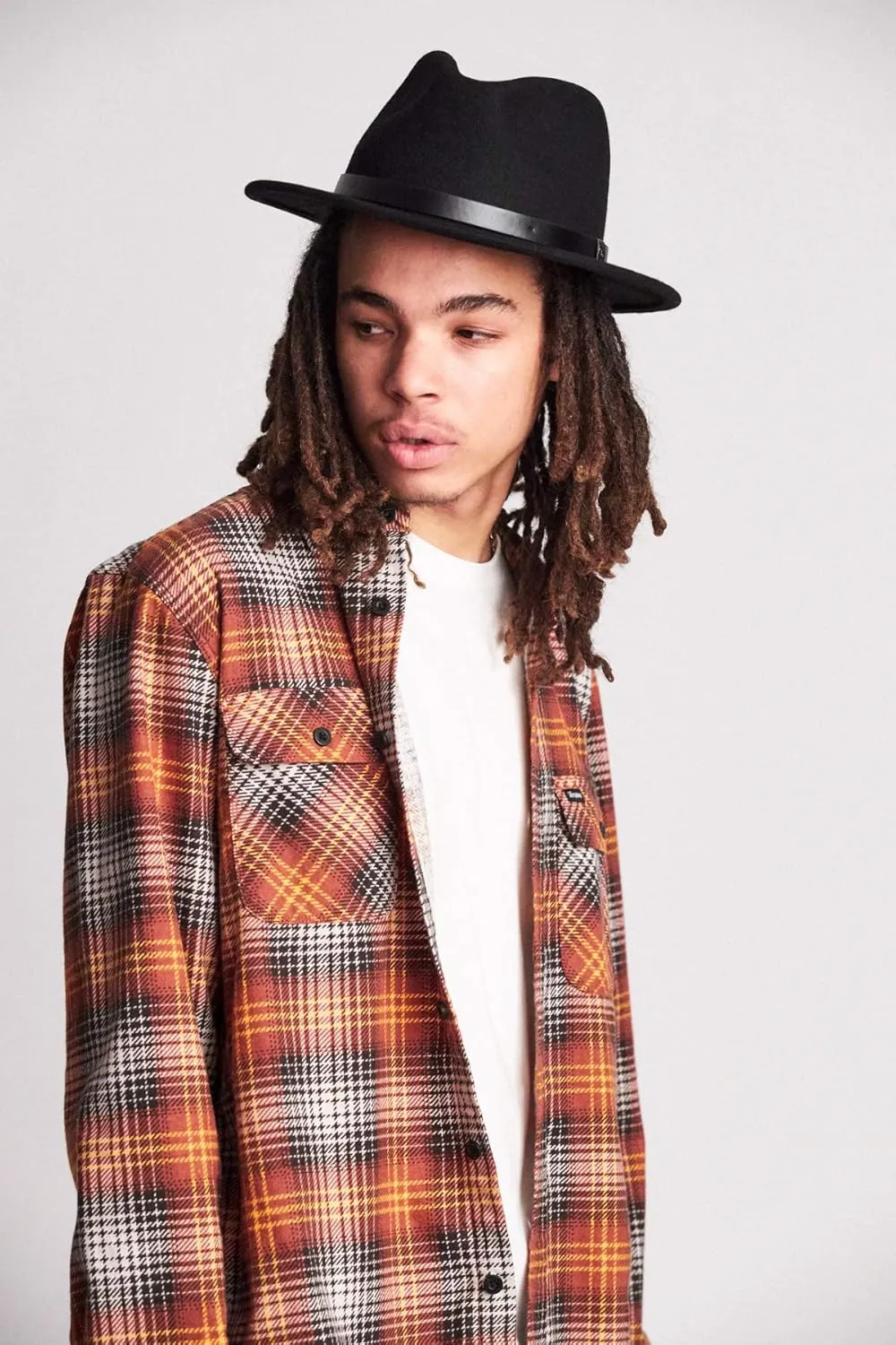 Brixton Messer Medium Brim Felt Fedora Hat