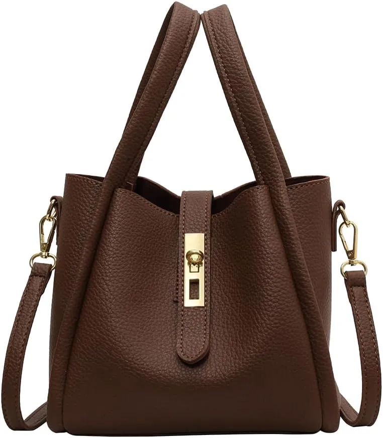 Bucket Bag for Women Leather Bucket Bags Trendy Bucket Purse Vintage Shoulder Bag Women's Tote Bags Handbags with Small Purse