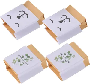 BUGUUYO 4Pcs Mini Paper present Bags for Dollhouse Decorations Vintage Tiny Favor Bags for Travel and Exhibition Display Sturdy Paper Material for Miniature Scenes