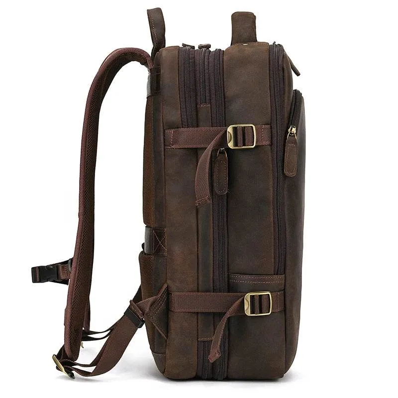 Business Leather Backpack Multifunctional Large Capacity Bag