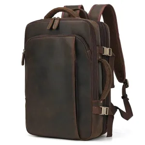 Business Leather Backpack Multifunctional Large Capacity Bag