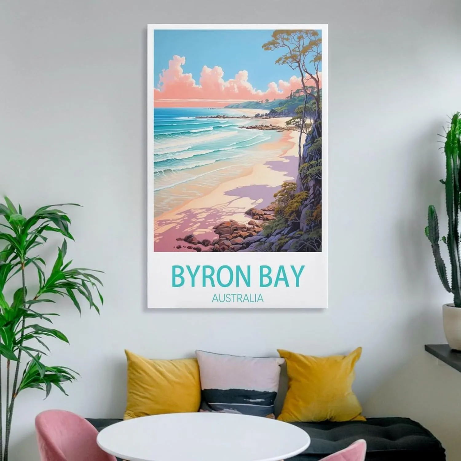 Byron Bay Australia Travel Poster Print Canvas Wall Art for Bedroom Living Room HD Print Posters 20x30inch(50x75cm)