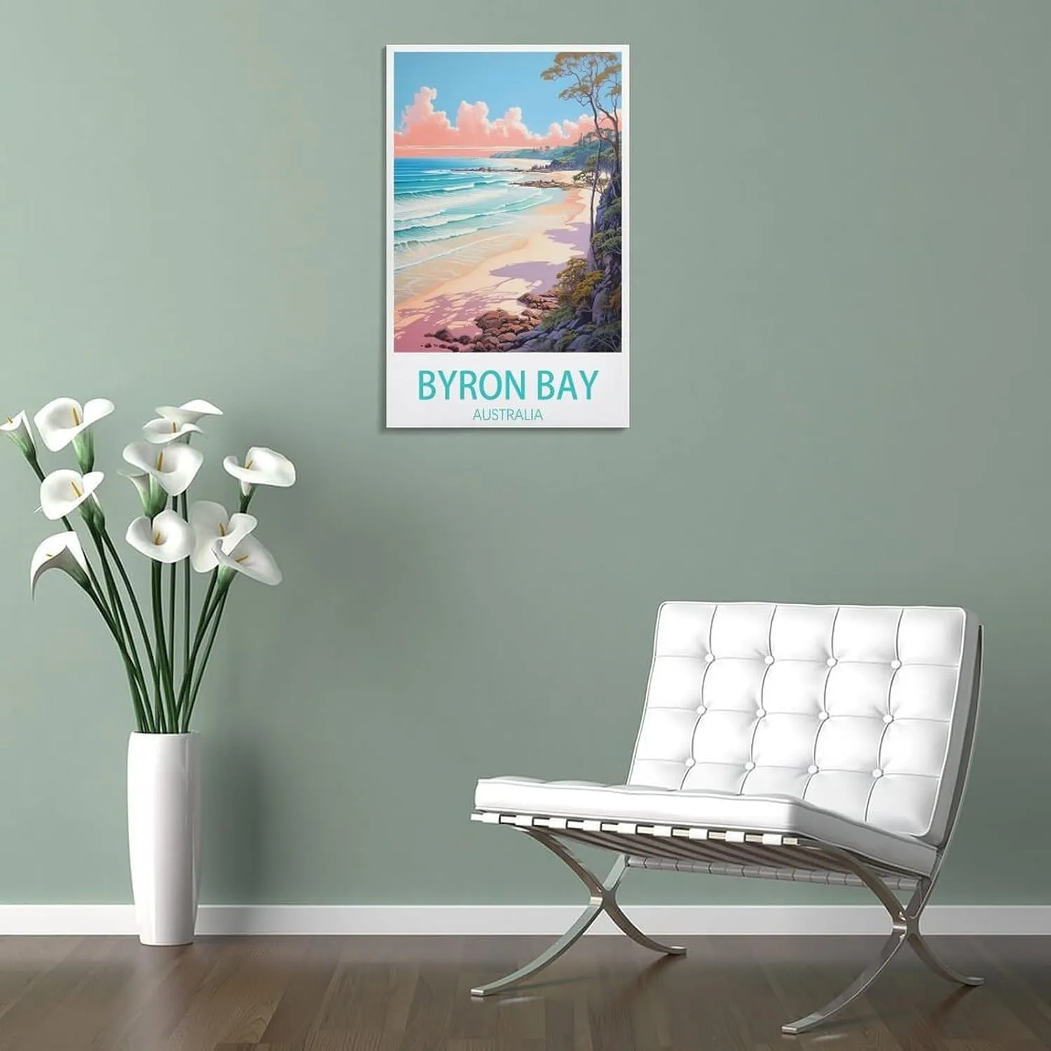 Byron Bay Australia Travel Poster Print Canvas Wall Art for Bedroom Living Room HD Print Posters 20x30inch(50x75cm)