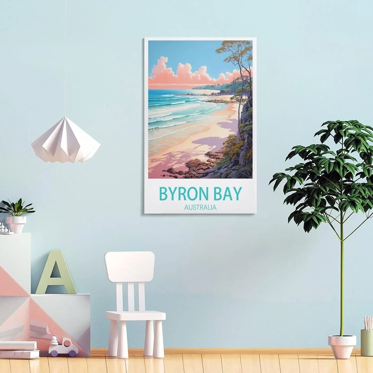 Byron Bay Australia Travel Poster Print Canvas Wall Art for Bedroom Living Room HD Print Posters 20x30inch(50x75cm)