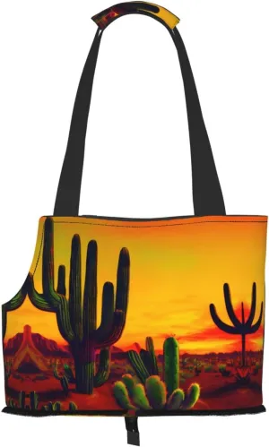Cactus in Desert Stylish and Portable Pet Crossbody Bag - Pet Tote Bag for Small Dogs - Pet Tote Bag, Crossbody Bag for Petsï¼Œ