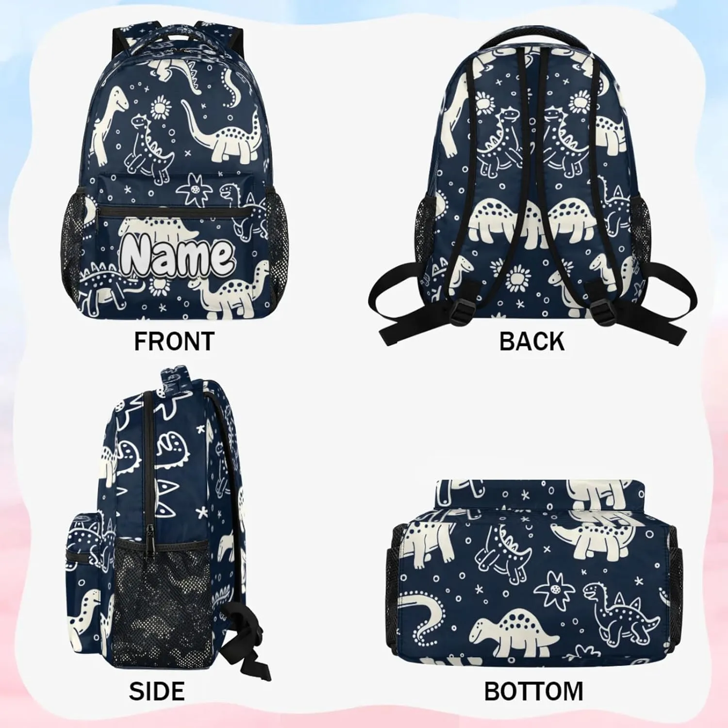 Camo Dinosaur Footprint Large Backpack Fashion Travel Backpacks for Business Women Men Casual Laptop Bag Waterproof Lightweight Shoulder Bags 16in