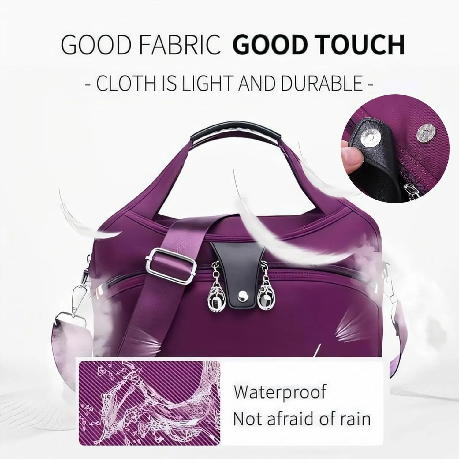 Camouflage Rose Red Anti-Theft Handbag, Fashion Waterproof Oxford Cloth Satchel, Zipper Multi-Layer, 10 Pockets, Adjustable Crossbody Strap, 11.4*4.7*11 inches