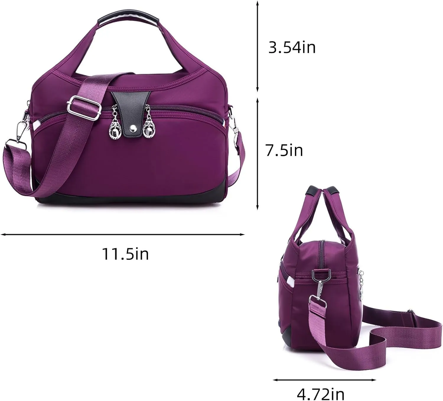 Camouflage Rose Red Anti-Theft Handbag, Fashion Waterproof Oxford Cloth Satchel, Zipper Multi-Layer, 10 Pockets, Adjustable Crossbody Strap, 11.4*4.7*11 inches
