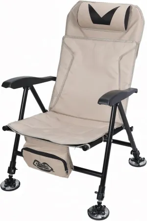 Camping Chair Foldable Fishing Chair for Adults, Portable Outdoor Chair with Arm.s, Storage Bag, Reclining Fishing Chair, Fishing Hunting Chair Seat with Oxford Cloth, Adjustable Height Khaki