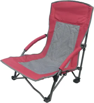 Camping Chairs Heavy Duty Folding High Back Low Outdoor Chair for Lawn Picnic Travel-Red